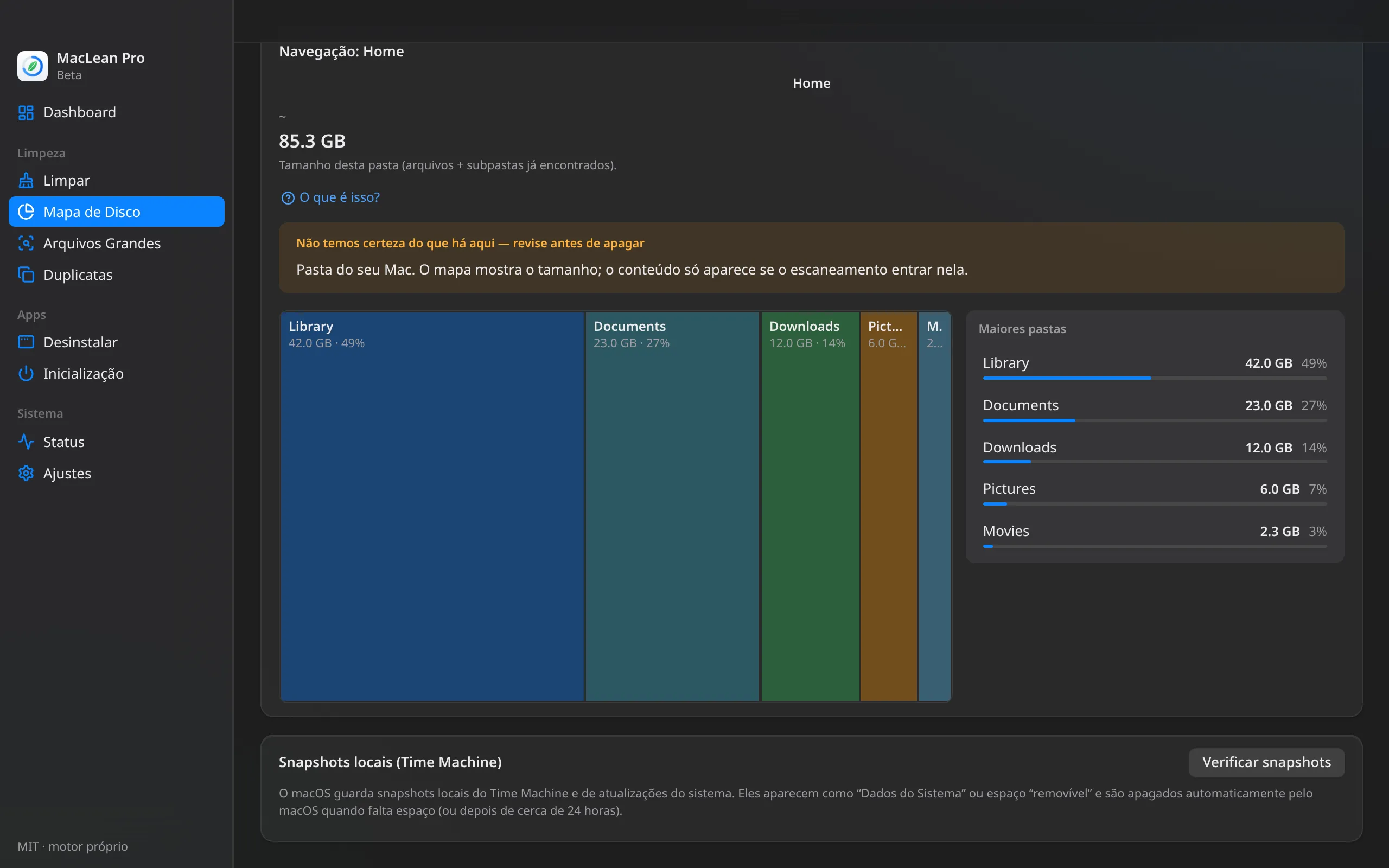 MacLean Pro — Mapa de Disco