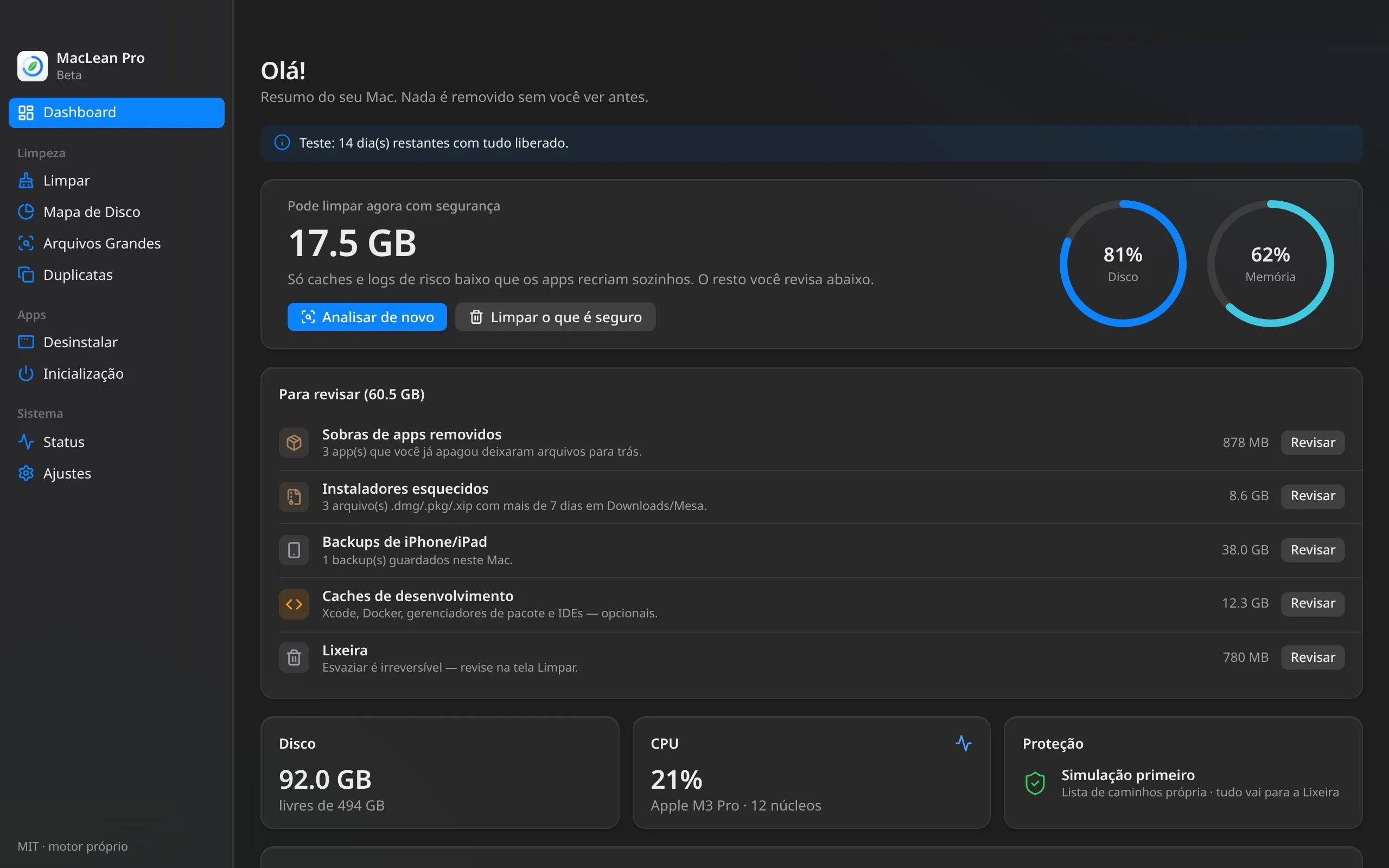 MacLean Pro — Análise em 1 clique