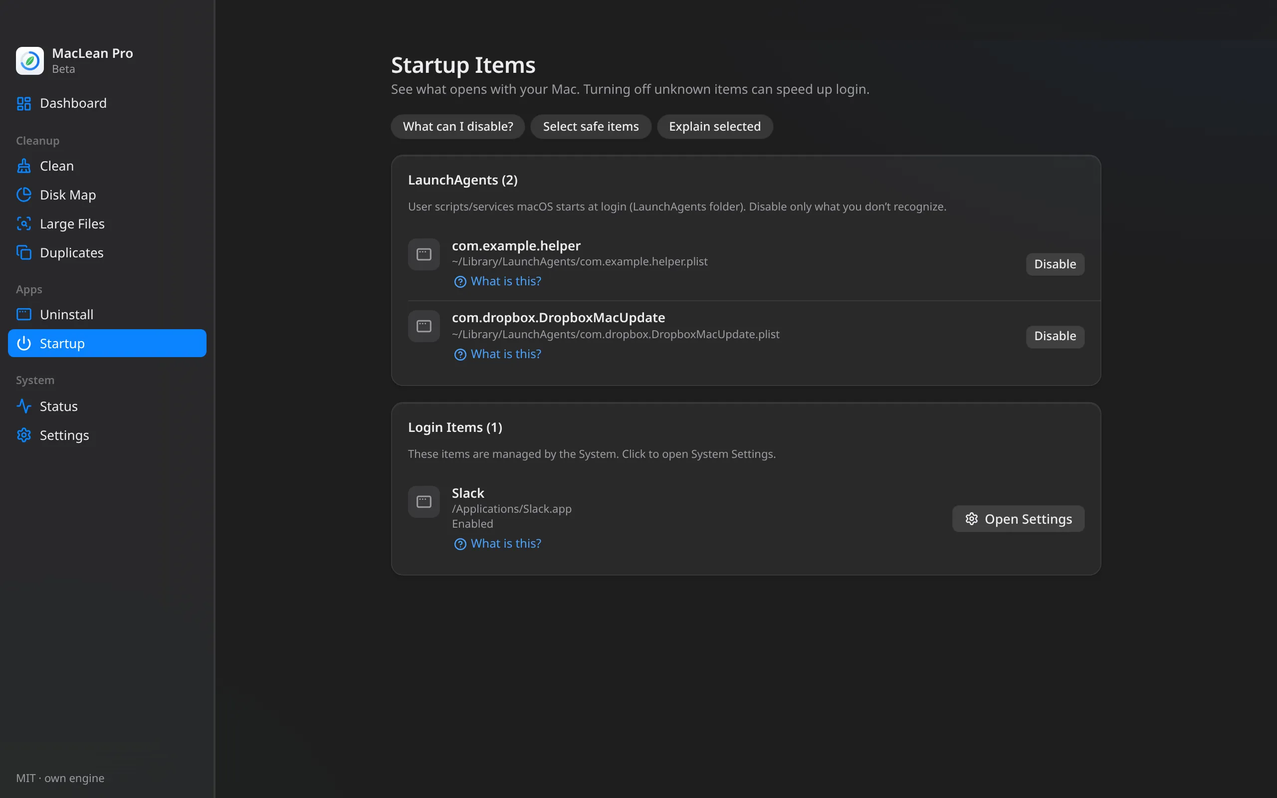 MacLean Pro — Startup